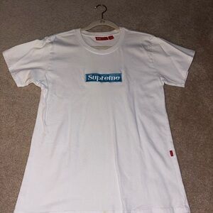 Fake Supreme Classic White Tee with Red Tag